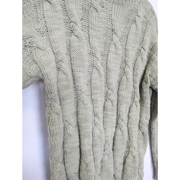Pastiche Green Cable Knit Alpaca Wool Sweater Medium - Picture 4 of 9